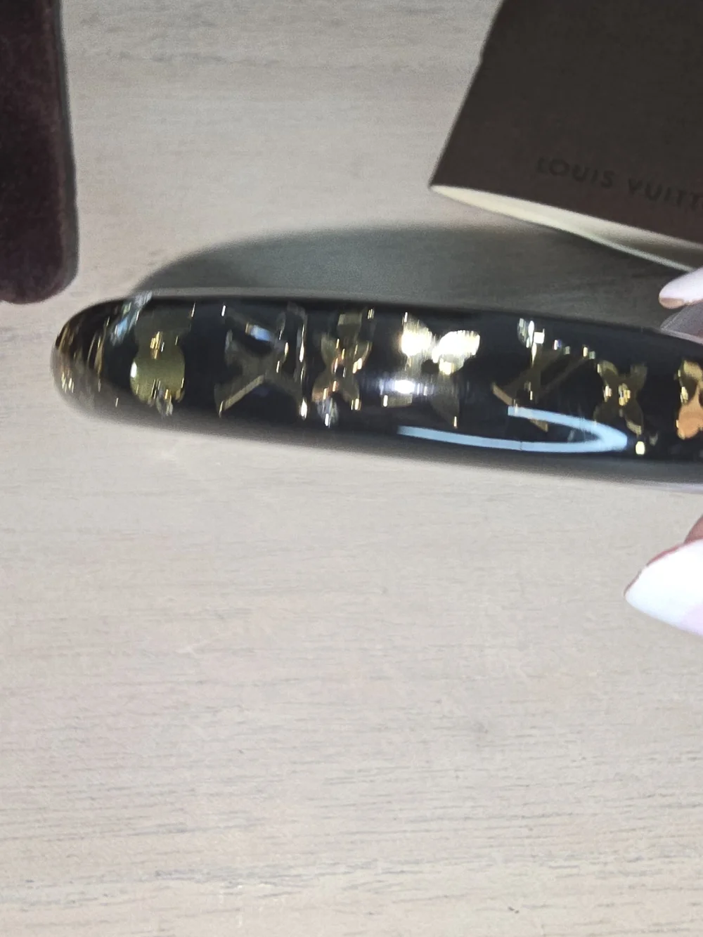 Louis Vuitton LV Bracelet Inclusion TPM Bangle Resin Black LK1009  Authentic FUL - Picture 7 of 12